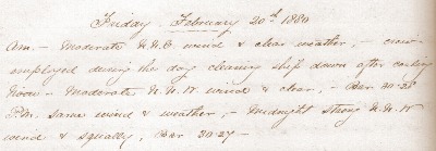 20 February 1880 journal entry